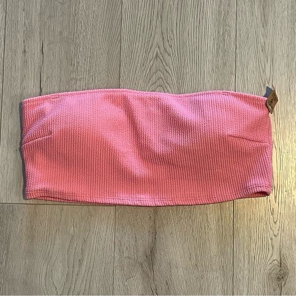 Victoria's Secret PINK Crinkle Bikini Top - Barbie Bandeau Strapless Swim Top - Picture 5 of 5